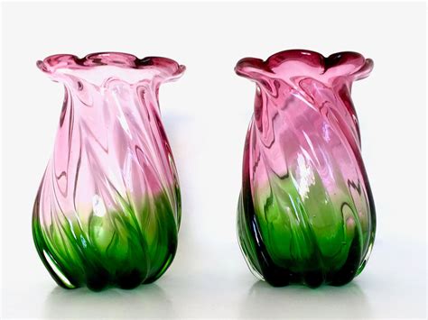 Vintage Murano Glass Vases, Set of 2 for sale at Pamono