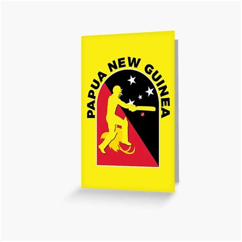 "Papua New Guinea Cricket Batsman Papua New Guinea Flag - Cricket Fans" Greeting Card for Sale ...