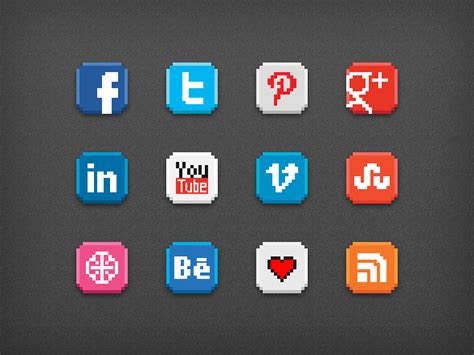 8-bit social icon pack Free Icon Download | FreeImages