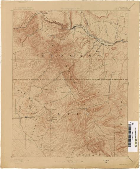 Historical Topographic map of Canon City, Co, 1889. | Canon city, Map ...