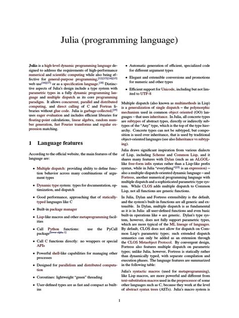 Julia (Programming Language) | PDF | Object Oriented Programming | Computer Programming