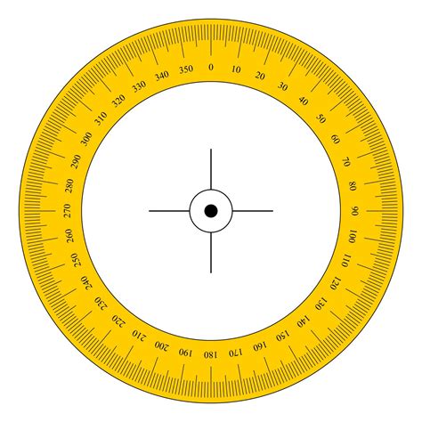 Free Printable 360 Degree Protractor Gear Template, Circle Template, Diy Wooden Projects, Wooden ...