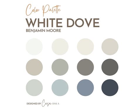 White Dove Paint Color Palette, Benjamin Moore, Interior Paint Palette ...