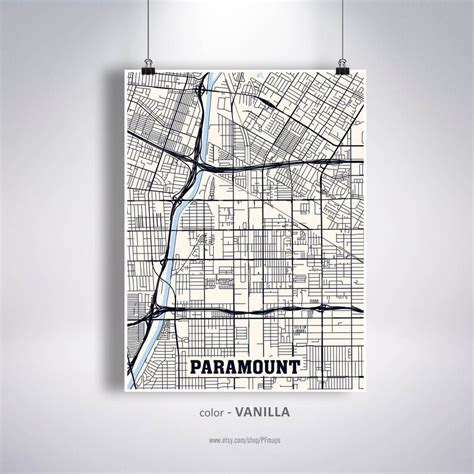 Paramount Map Print Paramount City Map California CA USA Map - Etsy