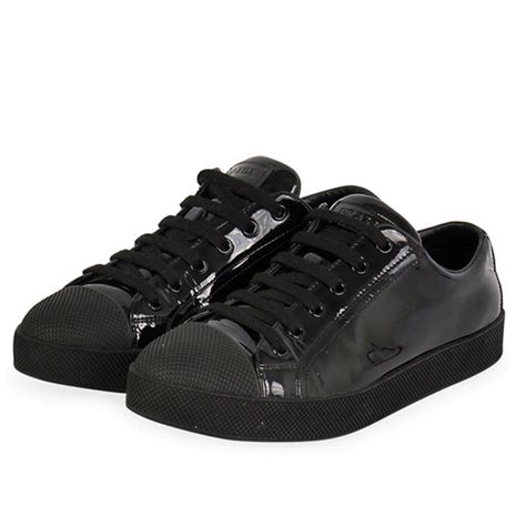 PRADA Patent Leather Sneakers Black - S: 39 (6) | Luxity