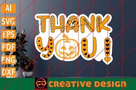 Thank You ! Halloween Sticker Design Graphic by Creative Design · Creative Fabrica