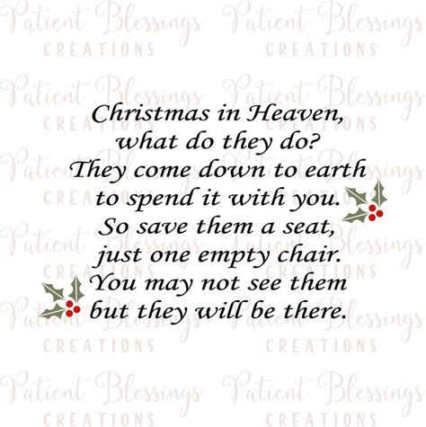 Christmas In Heaven Poem Free Printable - Printable Templates