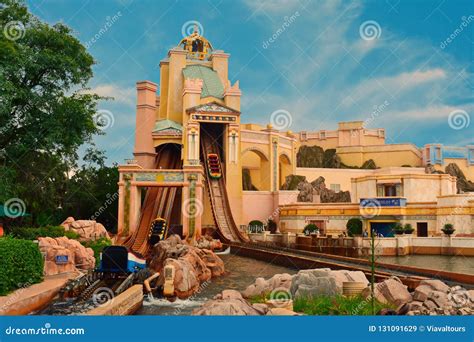 Testing the Cars in Journey To Atlantis, Water Ride Attraction, at Seaworld. Editorial Stock ...