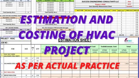 ESTIMATION & COSTING OF HVAC PROJECT II IN ACTUAL PRACTICE II ENGLISH ...