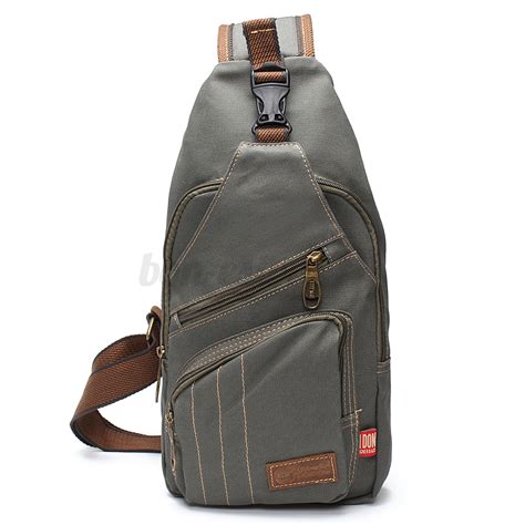 Men Canvas Travel Hiking Crossbody Messenger Shoulder Chest Bag Sling ...