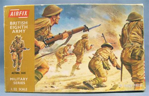 Airfix 1805-1 1:32 WW2 British Height Army (Brown Box 1972) Complete 29 pieces