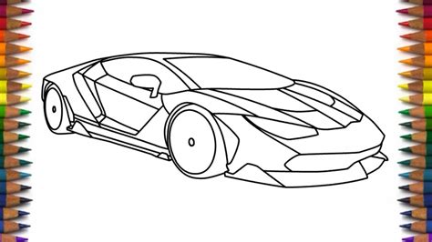 How To Draw A Simple Easy Car - Lamborghini Drawing Draw Step Easy ...