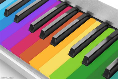 Colorful piano keyboard close-up - SageFox PowerPoint Images