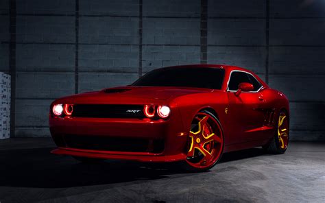 Download wallpaper 1440x900 red, dodge challenger srt hellcat ...