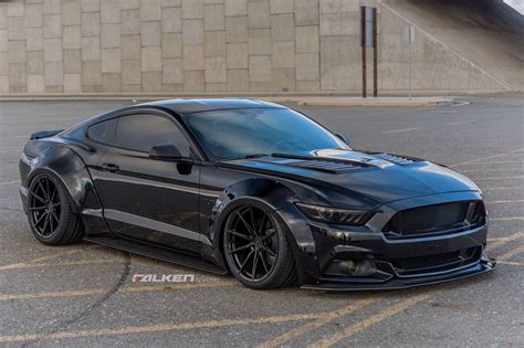 All Black Slammed Mustang GT with Widebody Fender Flares — CARiD.com Gallery