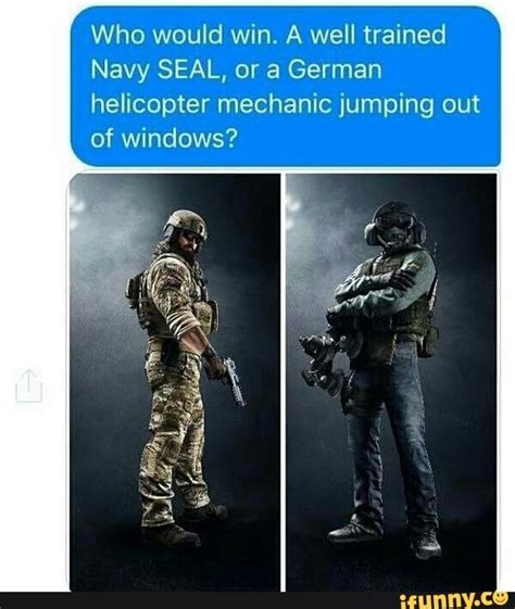 Who would win. A well trained Navy SEAL, or a German helicopter ...