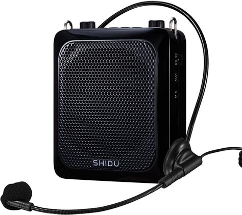 Bluetooth Voice Amplifier,SHIDU Personal Voice Amplifier 18W with Wired Microphone Headset ...