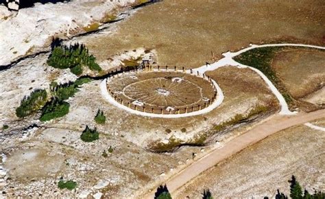 Aerial view of Medicine Wheel National Monument, Wyoming, 2002 - The Medicine Wheel and the Four ...