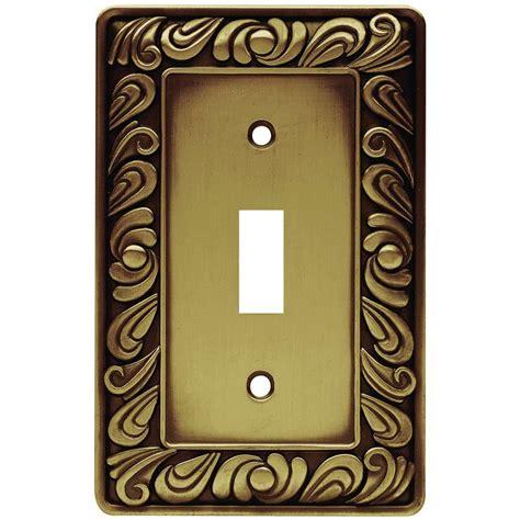 Brass Paisley Switch Plate Single Light Toggle Decorative Wall Cover ...