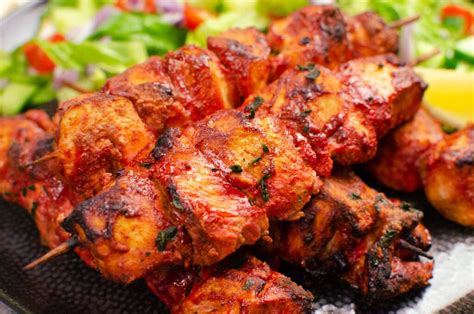 Tandoori Chicken Tikka Kebab - Indian style skewers for starter or main