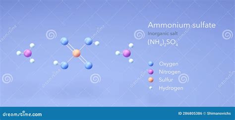 Ammonium Sulfate Molecule, Molecular Structures, Salt, 3d Model ...