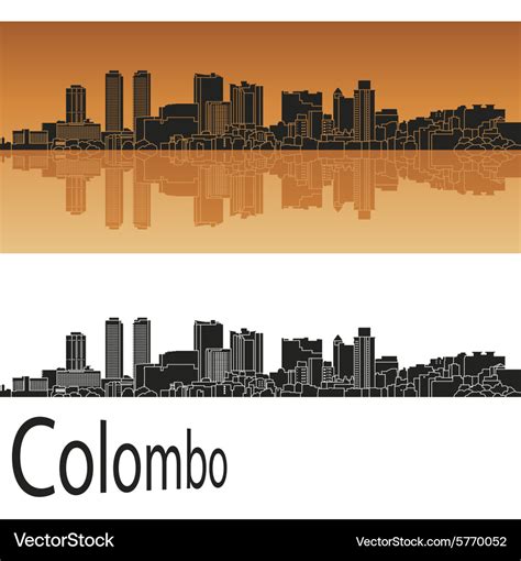 Colombo skyline in orange Royalty Free Vector Image