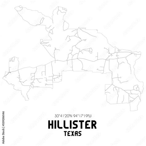 Fototapeta mapa świata dla dzieci Hillister Texas. US street map with black and white lines ...