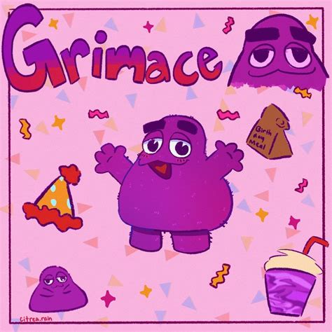 For Grimace’s birthday i drew fan art of him!! #grimace #mcdonalds #grimacefanart # ...