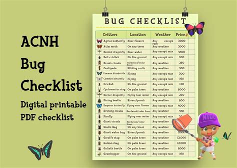 Animal Crossing Checklist Printable