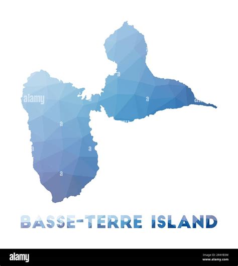 Low poly map of Basse-Terre Island. Basse-Terre Island polygonal map. Technology, internet ...