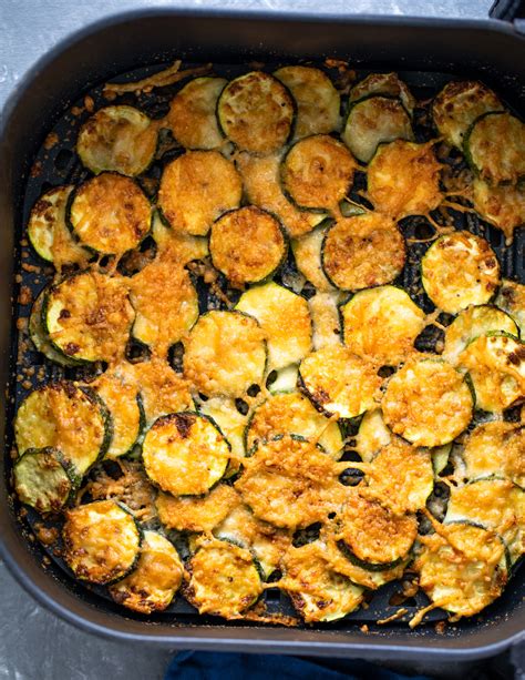 Air Fryer Zucchini Parmesan Crisps | Gimme Delicious