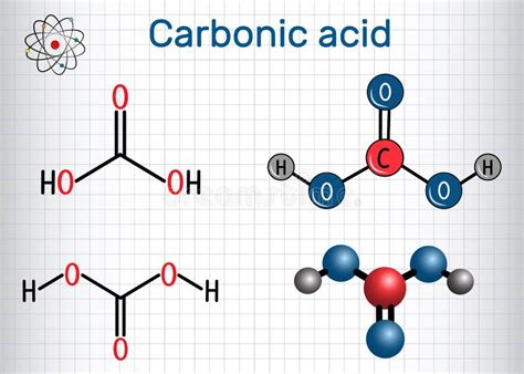 Strukturelle Chemische Formel Des Moleküls Der Kohlensäure H2CO3 Und ...