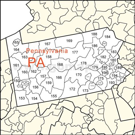 Zip Code Map Of Pennsylvania – Map Vector