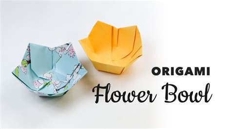 Origami Flower Bowl Tutorial - DIY - Paper Kawaii - YouTube