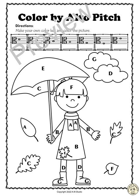 Alto Clef Note Naming Worksheets for Fall