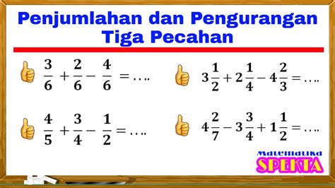 Tiga Cara Mudah Penjumlahan And Pengurangan Pecahan Matematika Kelas 5 ...