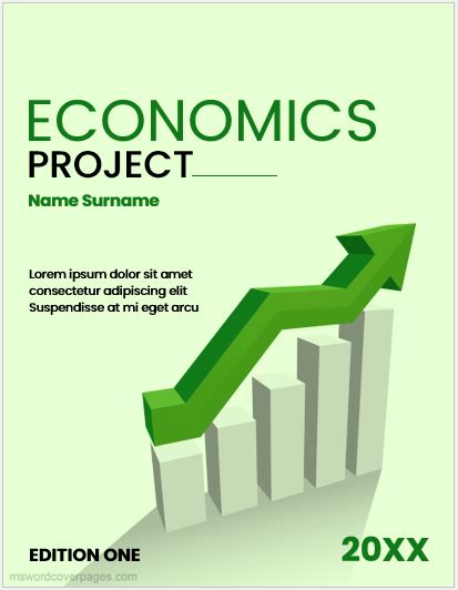 Economics Project Cover Page Templates | Download Edit Print