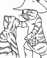 Sad Puss In Boots And Kitty coloring Page  Download Print Or Color sketch template