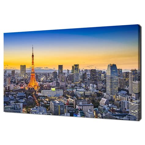 Tokyo Japan City Skyline at Tokyo Tower Modern Design Home Decor Canvas Print Wall Art Wall ...