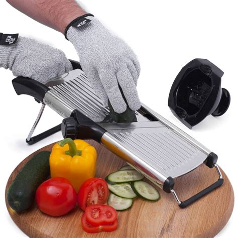 Mandoline Slicer with Cut-Resistant Gloves and Blade Guard Best Offer KitchenSep.com