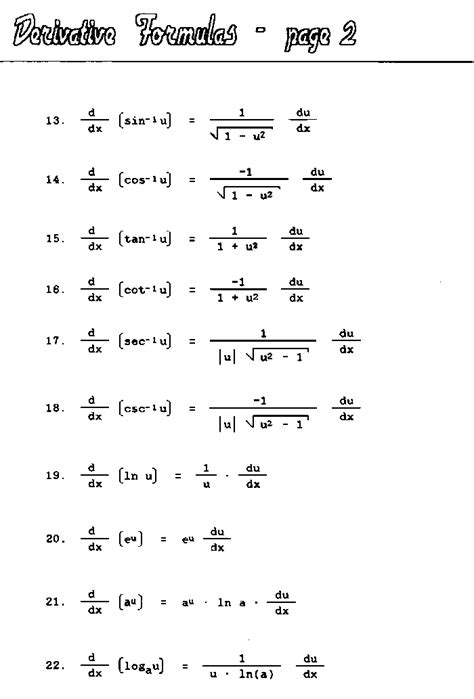 derivatives formulas - DriverLayer Search Engine