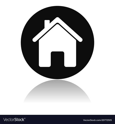 Home icon round black icon of a resedential house Vector Image