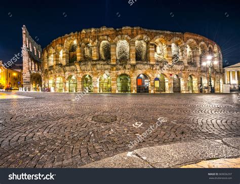 Verona, Italy. Night pcture of the famous Arena