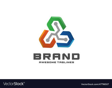 Abstract triangle tech logo Royalty Free Vector Image