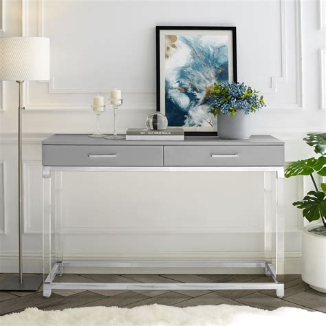 Gloss Console Table With Drawers - House Inspire