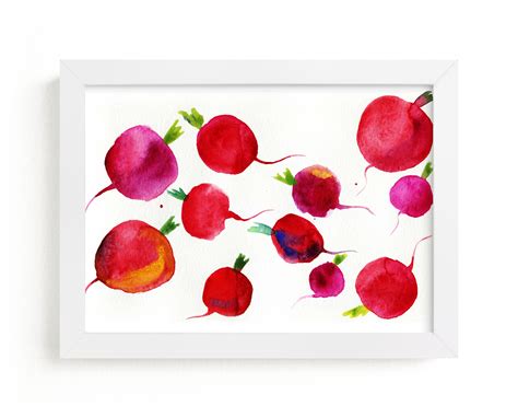 Watercolor radish Wall Art Prints by Alexandra Dzh | Minted