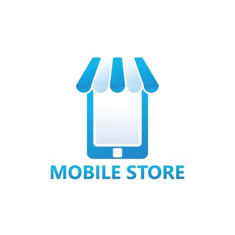 Premium Vector | Mobile store logo template design