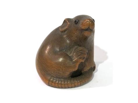 Wood Netsuke - Rat by Masanao from Yamada - Art from China and Japan - Espace 4