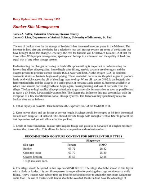 (PDF) Bunker Silo Management - Department of Animal Science · Bunker ...