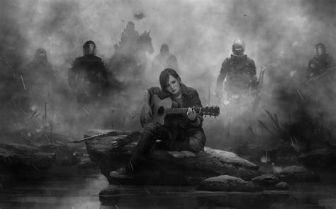 1680x1050 Ellie The Last Of Us Part 2 Guitar Monochrome Wallpaper,1680x1050 Resolution HD 4k ...